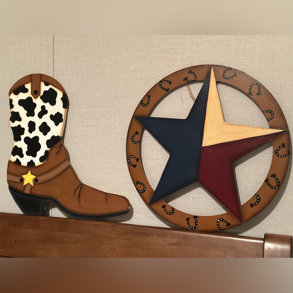 Hand painted western wall art